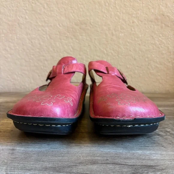 Alegria Pink Clogs Slides Floral Buckle Women’s Size 7 - Picture 6 of 12